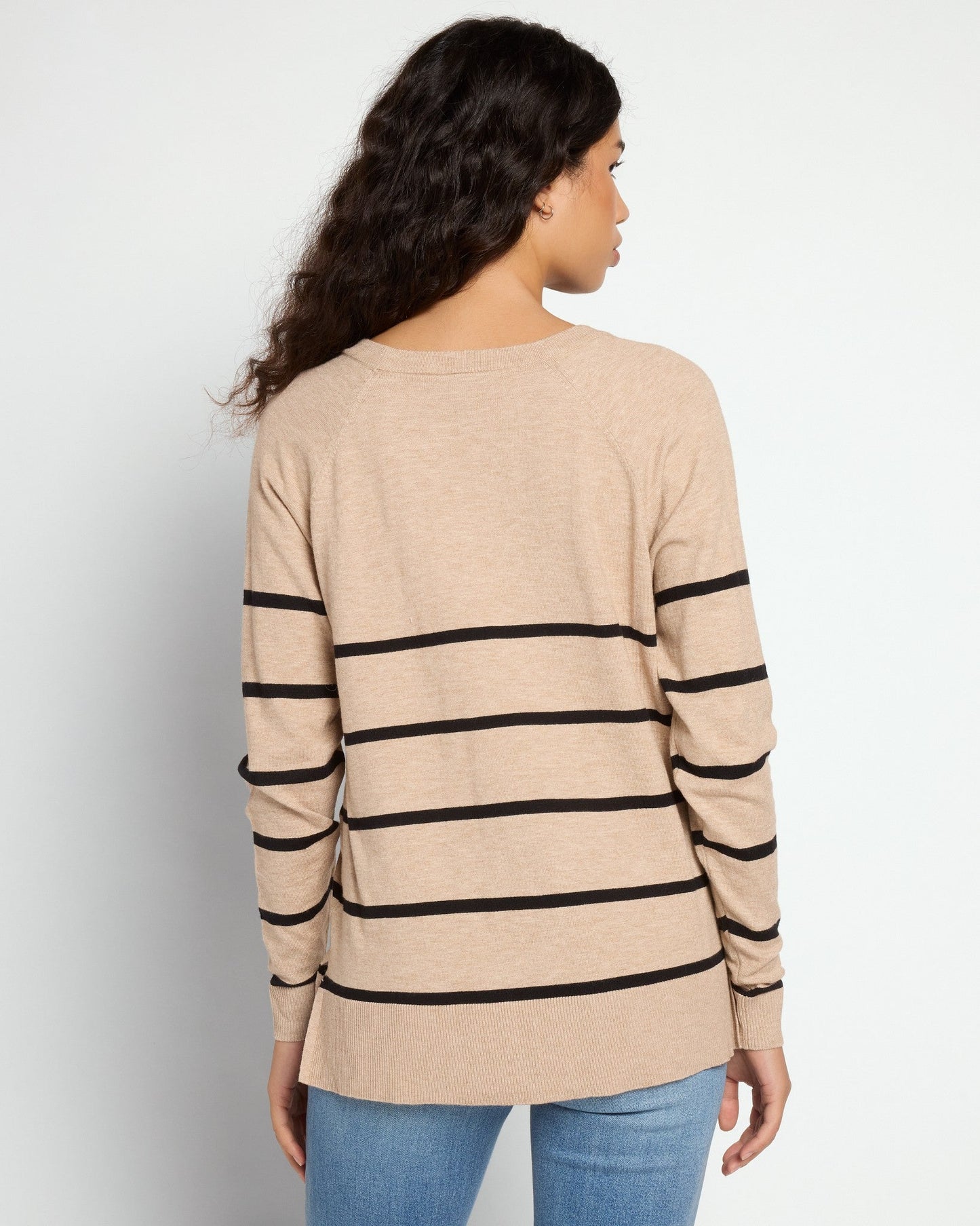V-Neck Exposed Seam Sweater