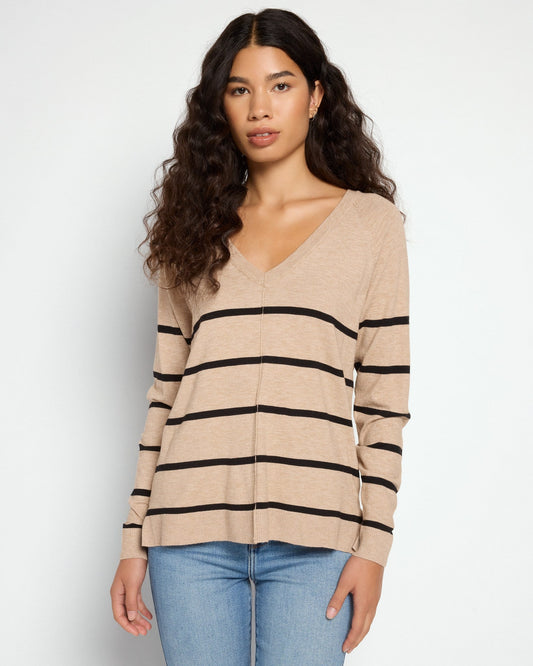 V-Neck Exposed Seam Sweater