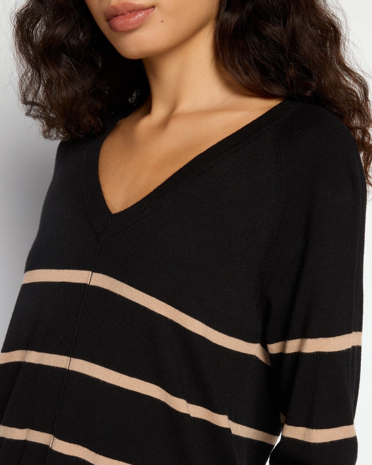 V-Neck Exposed Seam Sweater