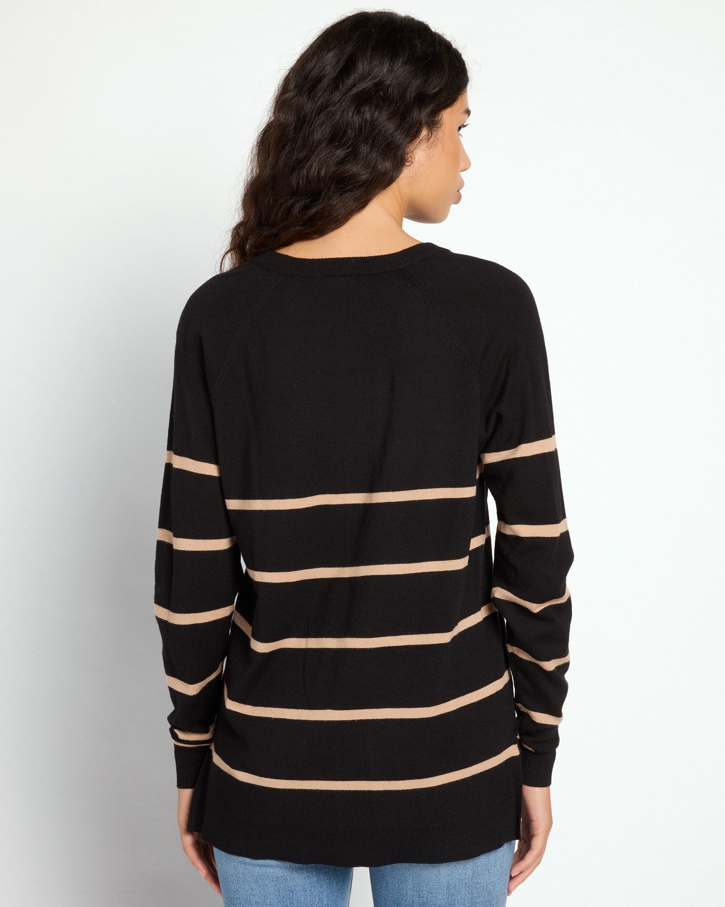 V-Neck Exposed Seam Sweater