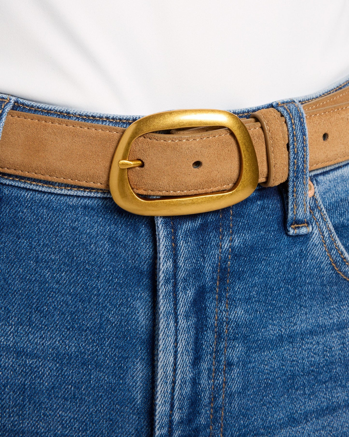 Asymmetrical Suede Leather Belt