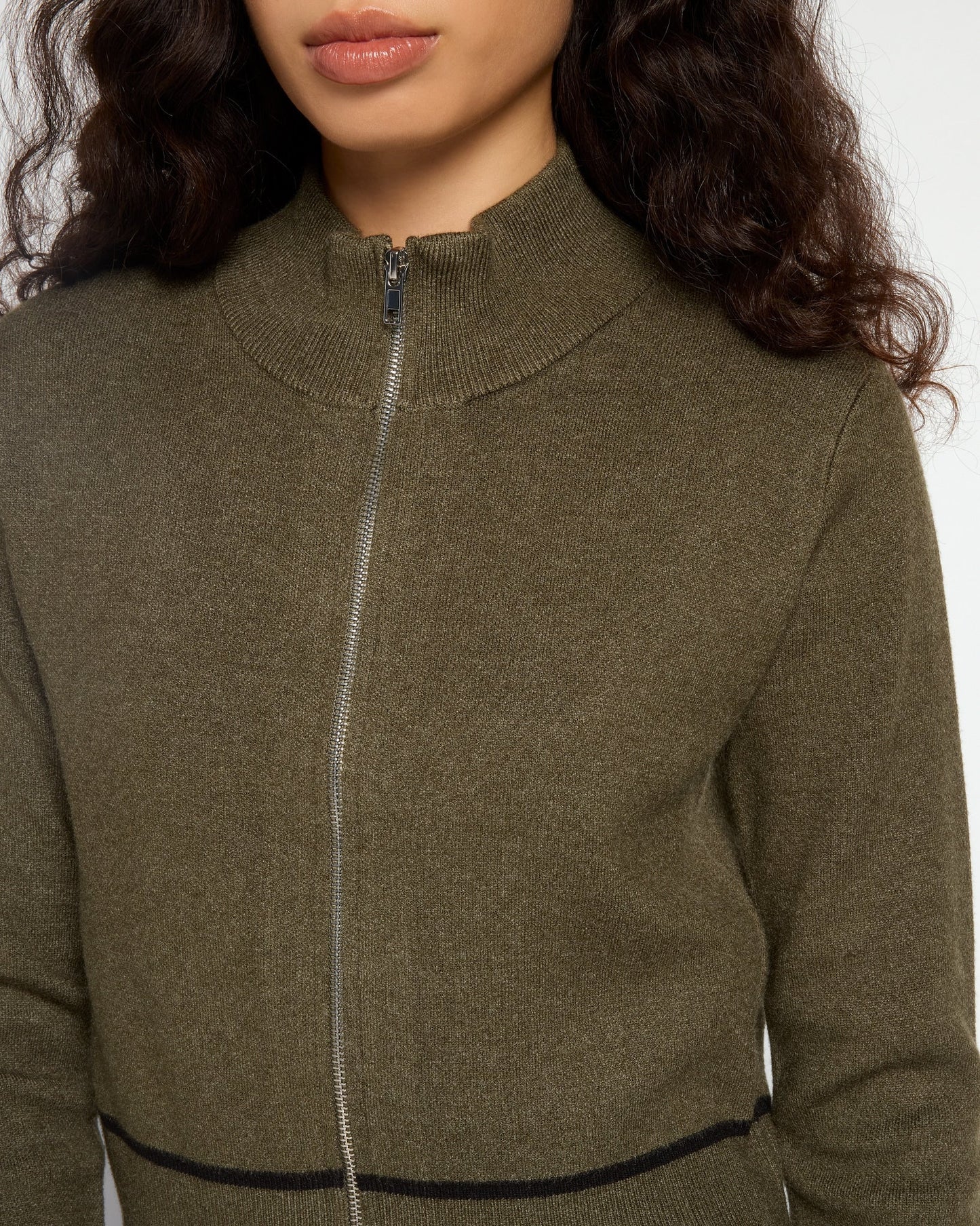 Mock Neck Full Zip Pullover