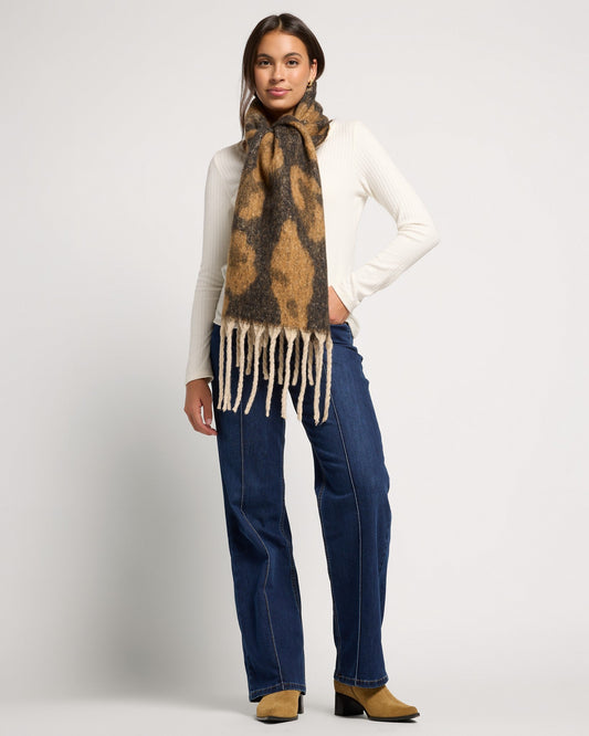 Chunky Leopard Print Scarf