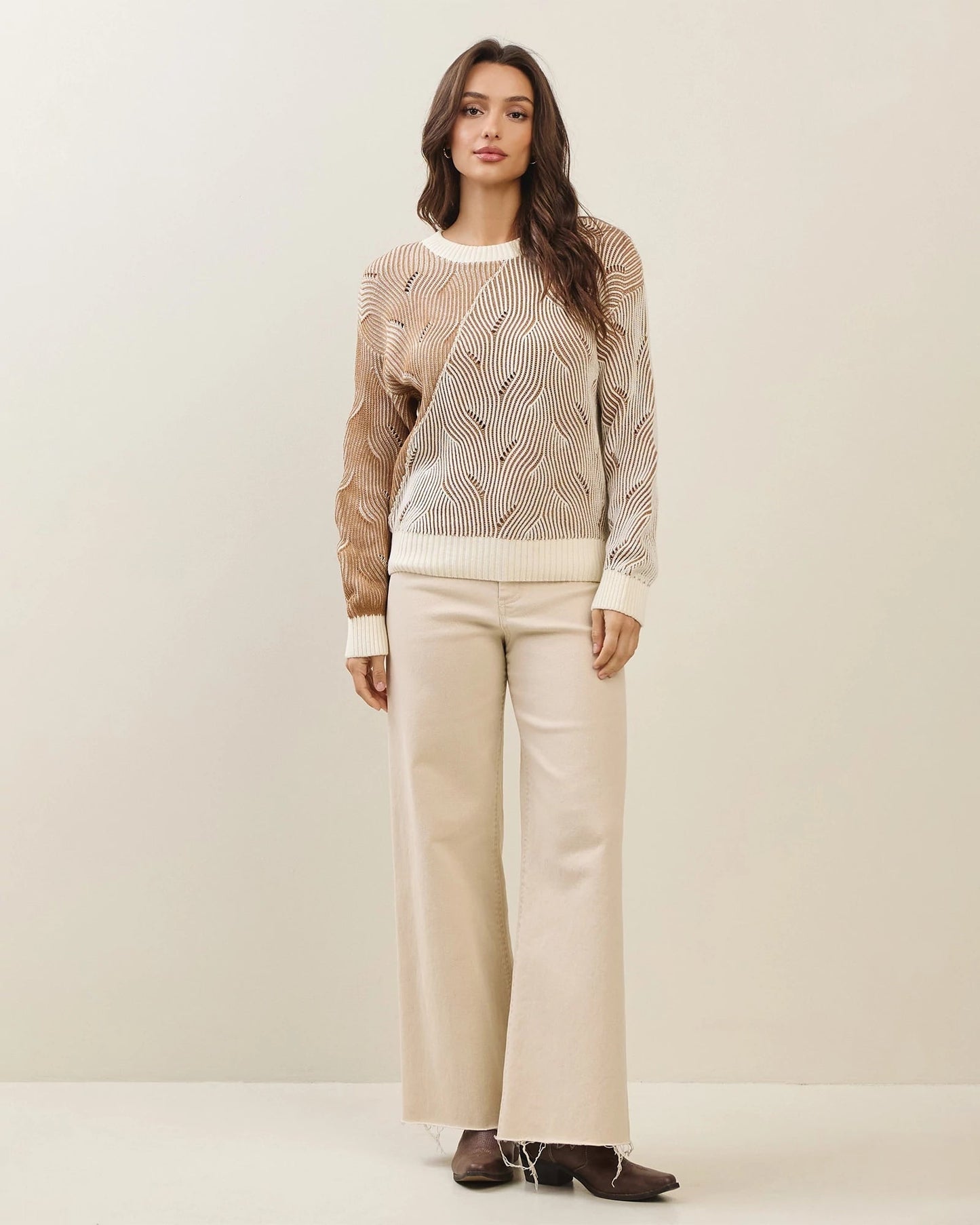 2 Tone Textured Pullover