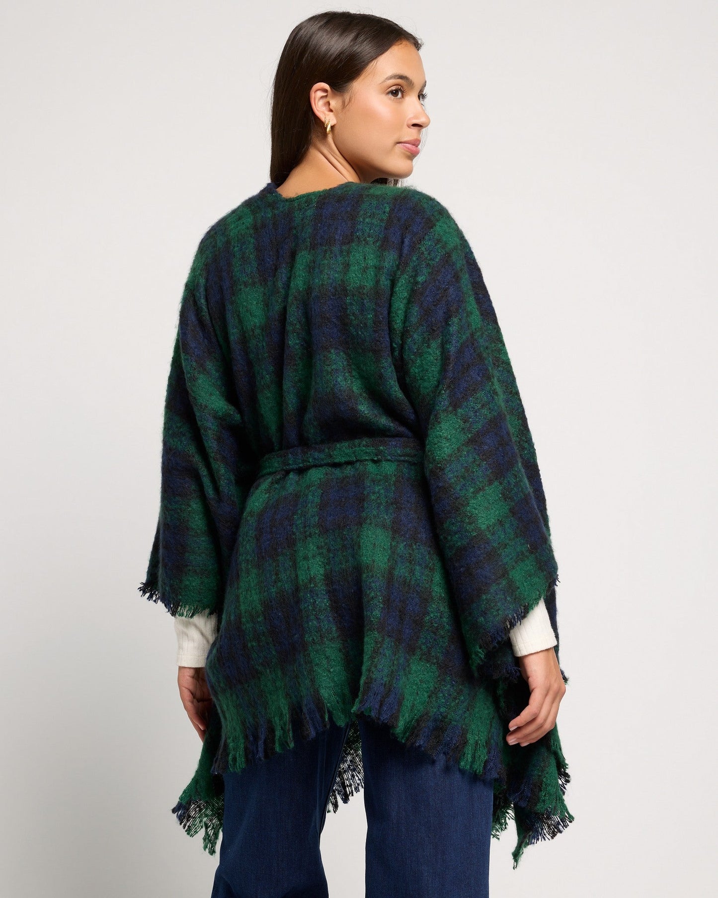 Plaid Belted Wrap