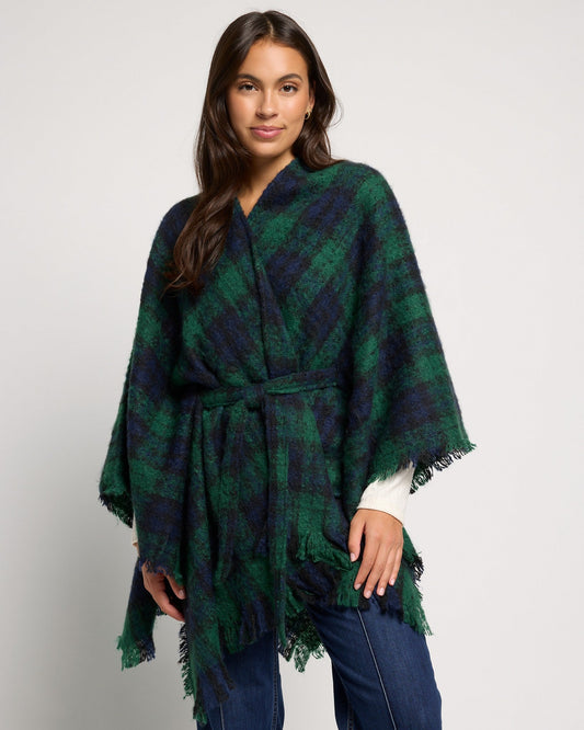 Plaid Belted Wrap