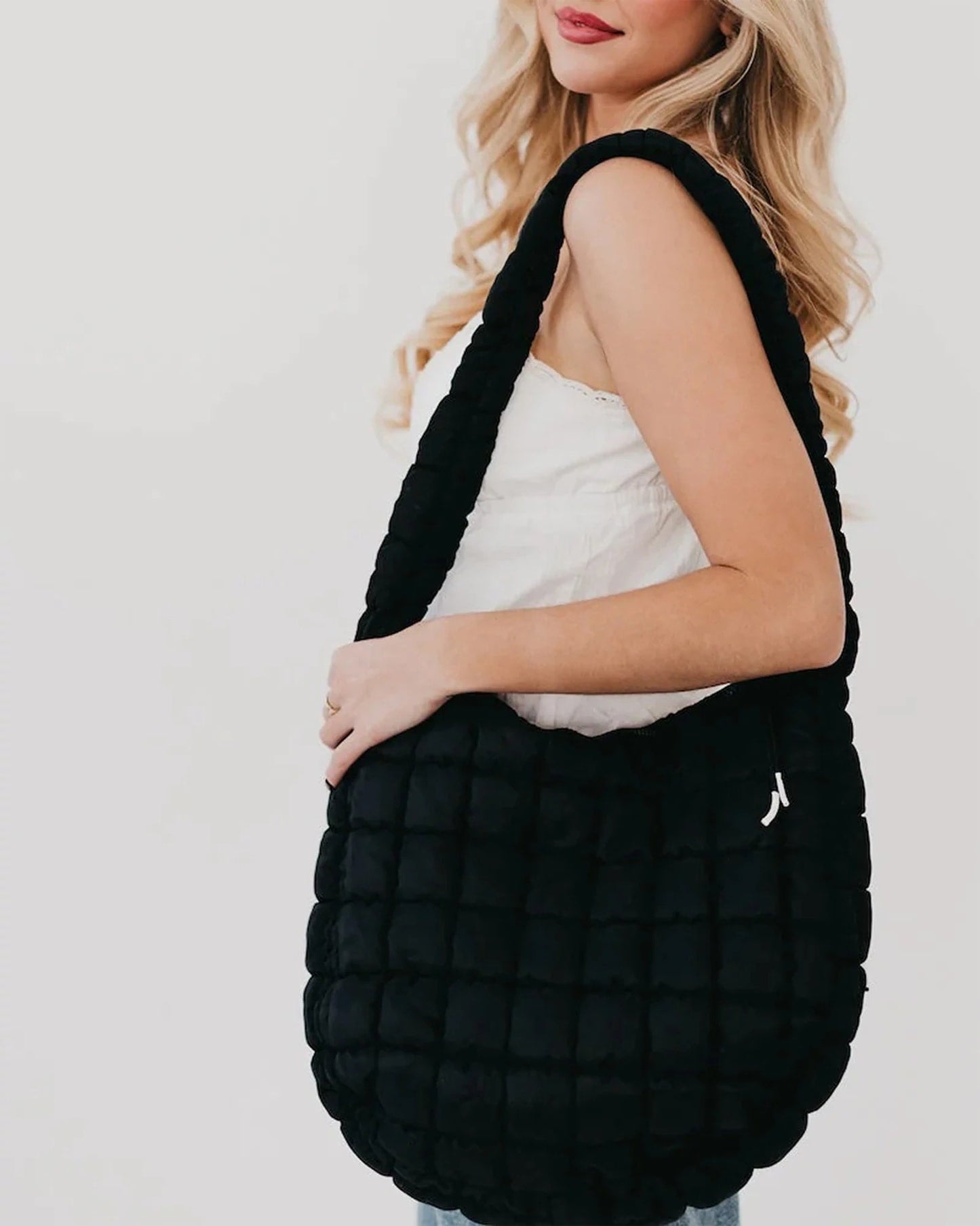 Carmen Quilted Hobo Tote Bag