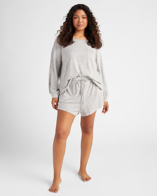 Plus Size Cozy Pullover and Short Set