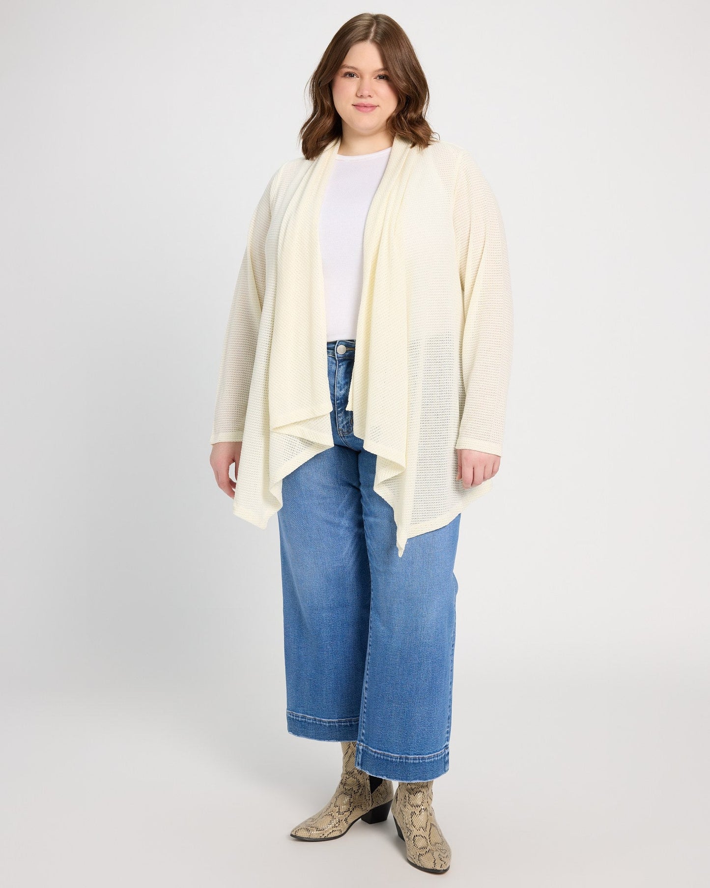 Plus Size Waterfall Cardigan