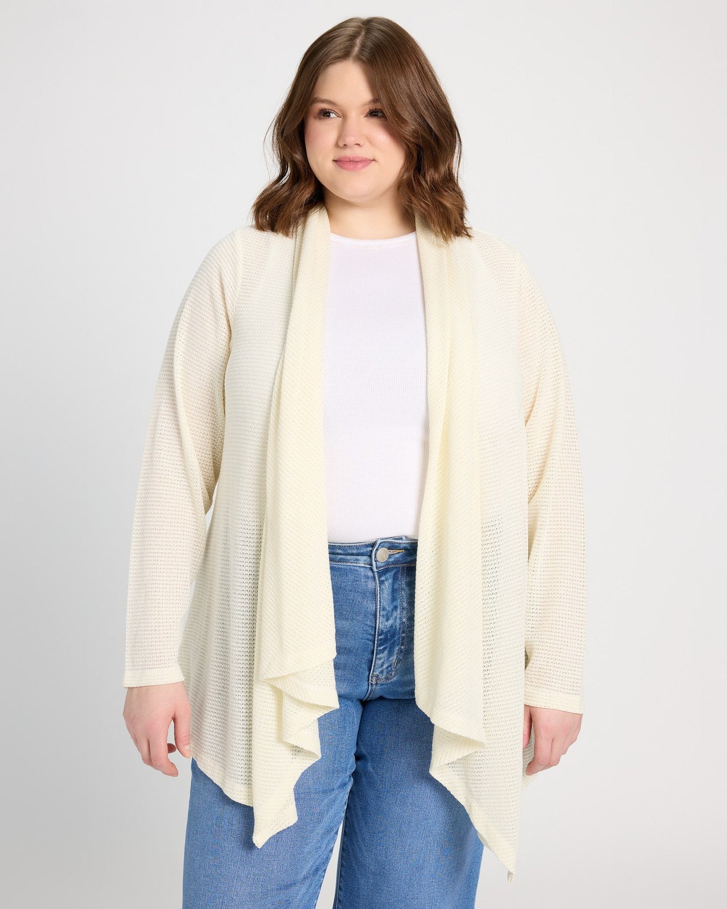 Plus Size Waterfall Cardigan