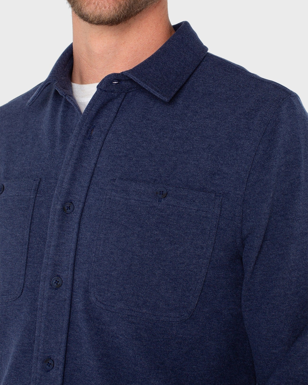 Knit Long Sleeve Button Up Shirt