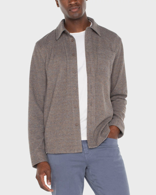 Knit Long Sleeve Button Up Shirt