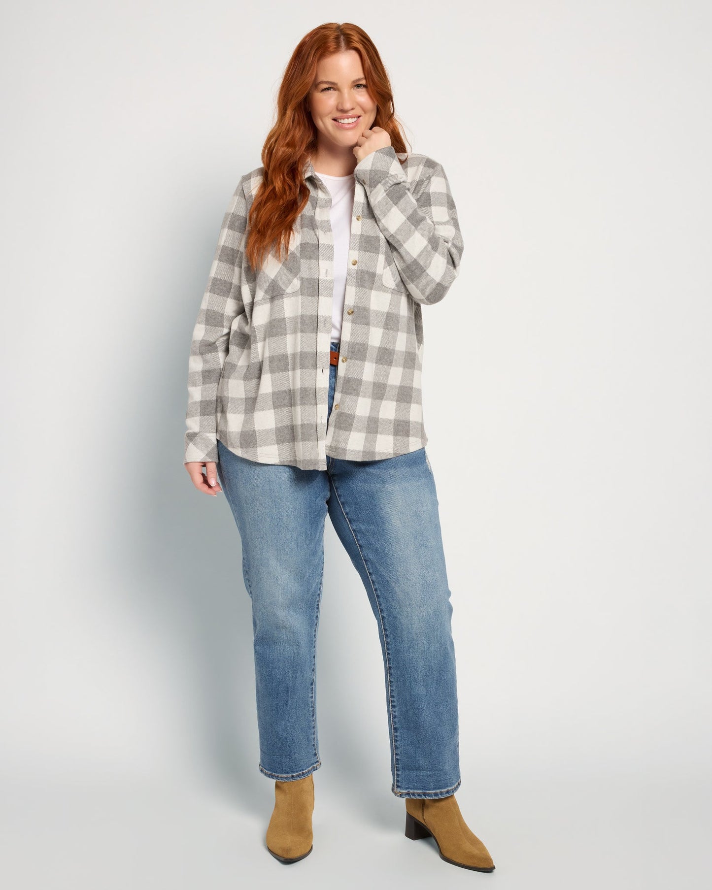 Plus Size Sunset Plaid Knit Top
