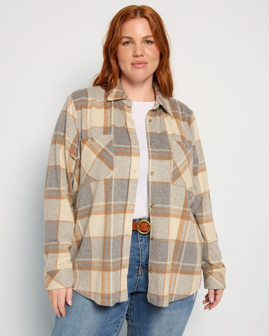 Plus Size Sunset Plaid Knit Top