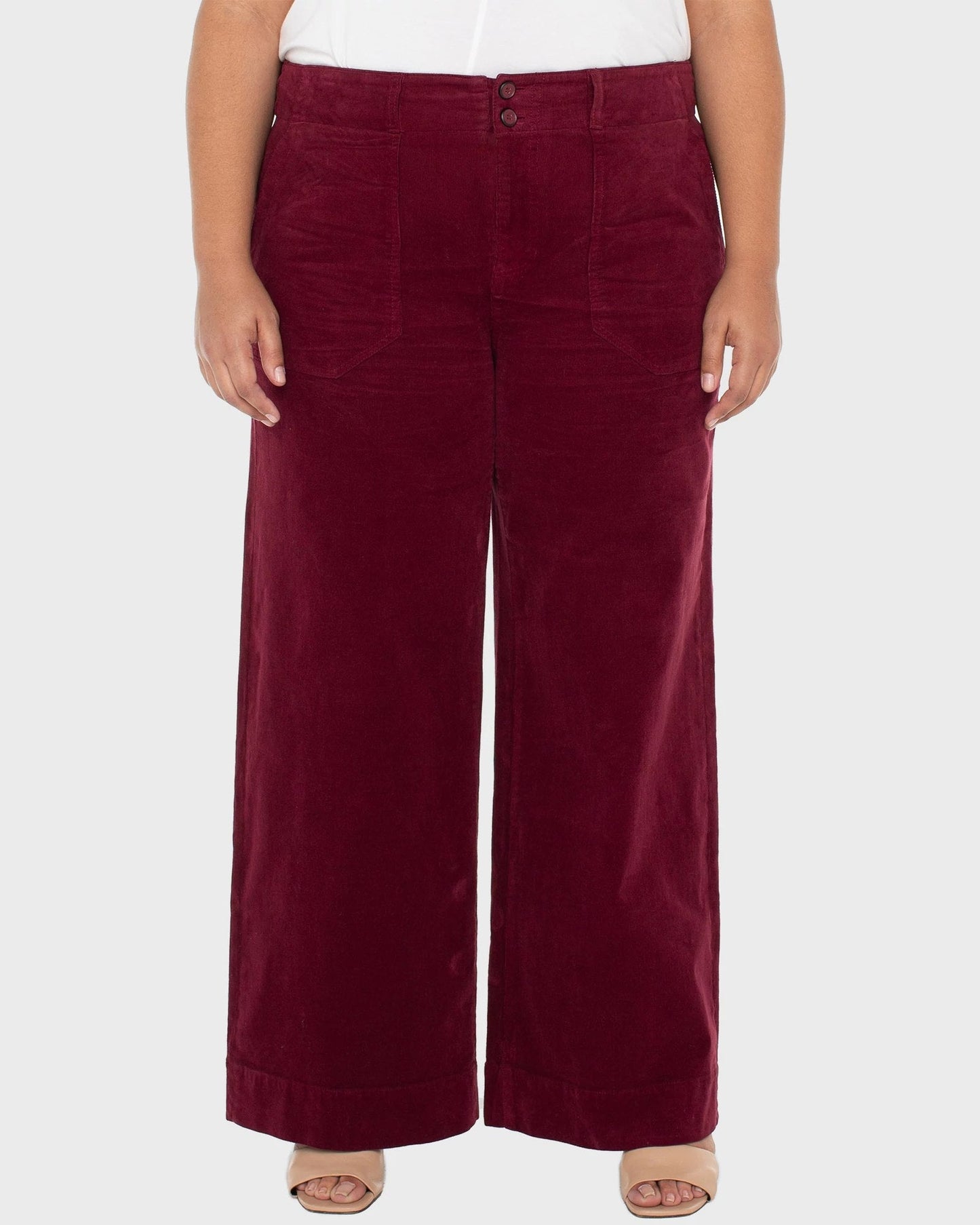 Plus Size Utility Pocket Wide Leg Pant