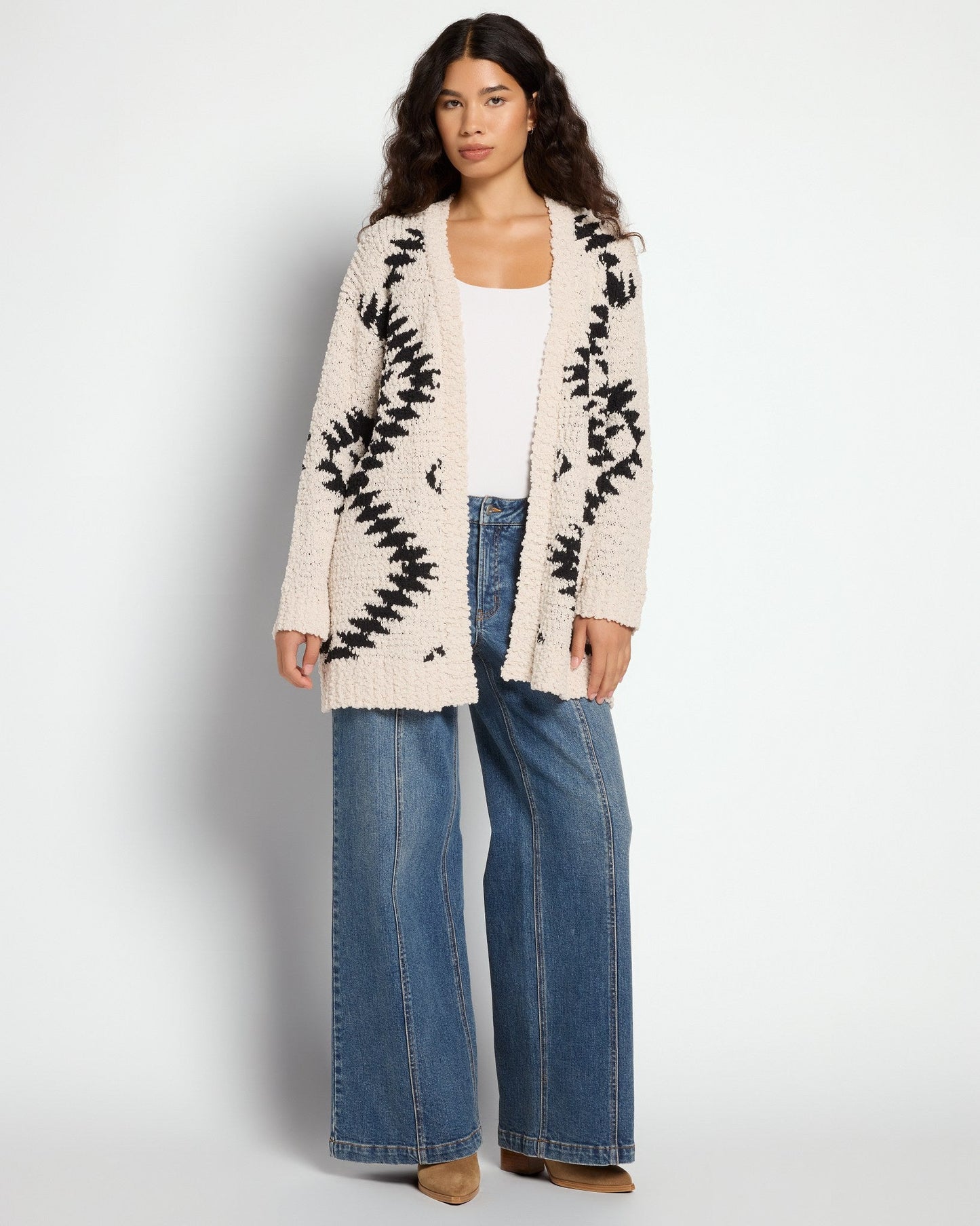 Oversized Printed Cardigan