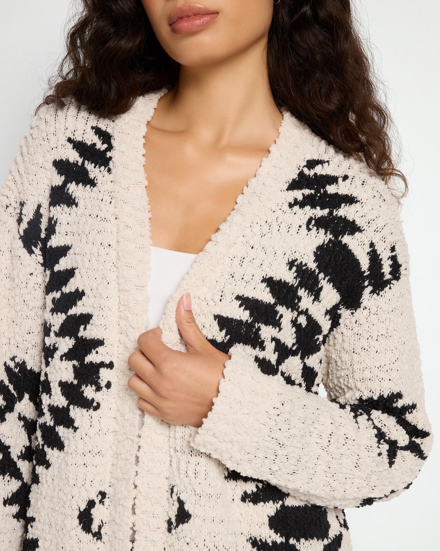 Oversized Printed Cardigan