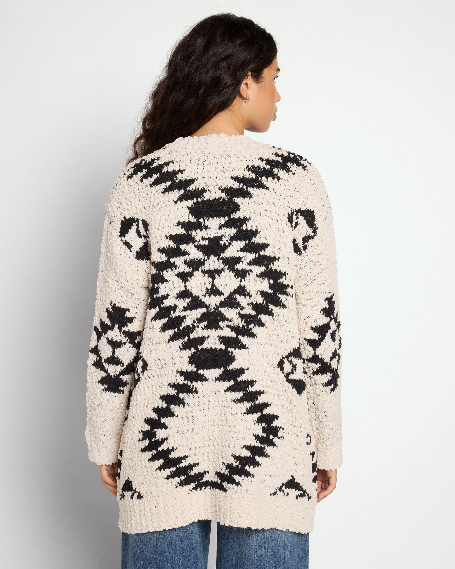Oversized Printed Cardigan