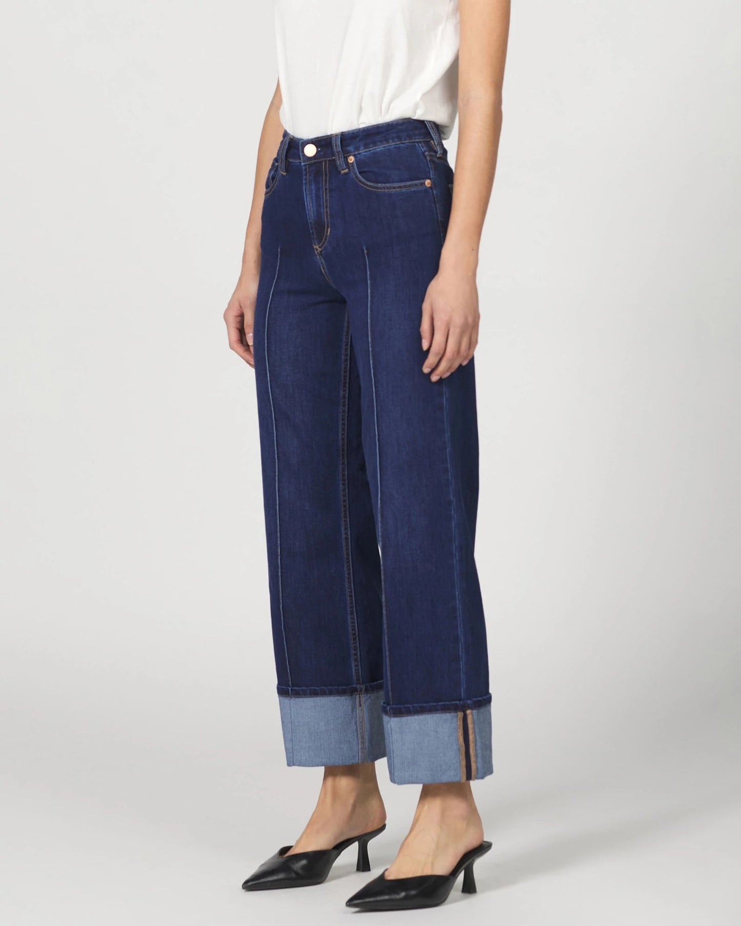 Holly High Rise Cuffed Straight Leg Jeans