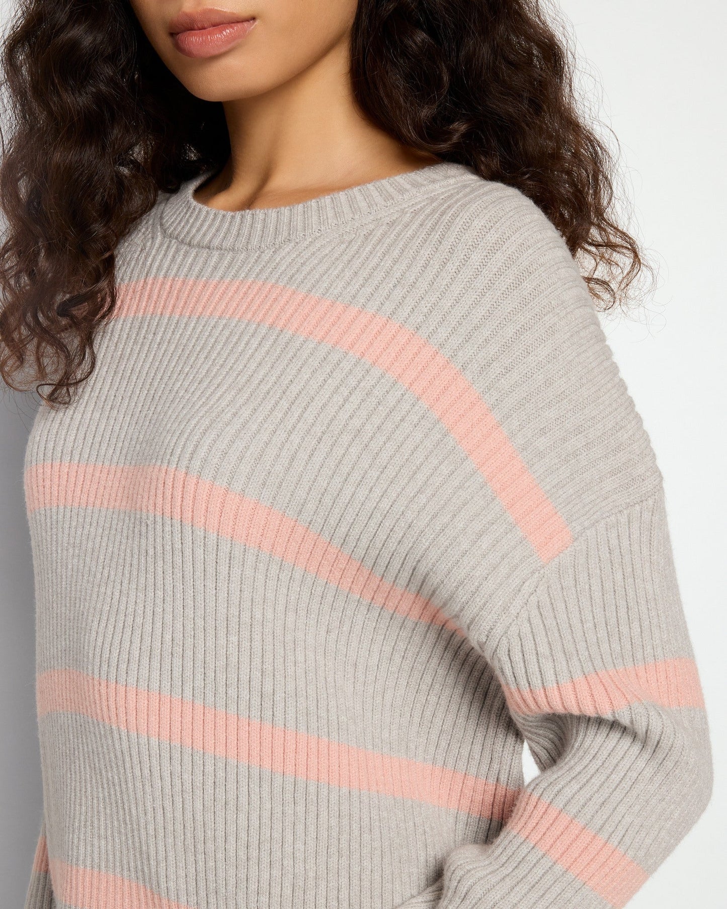 Striped Ribbed Tunic Sweater