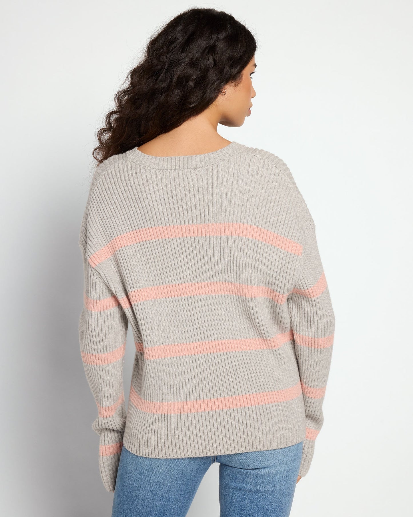 Striped Ribbed Tunic Sweater