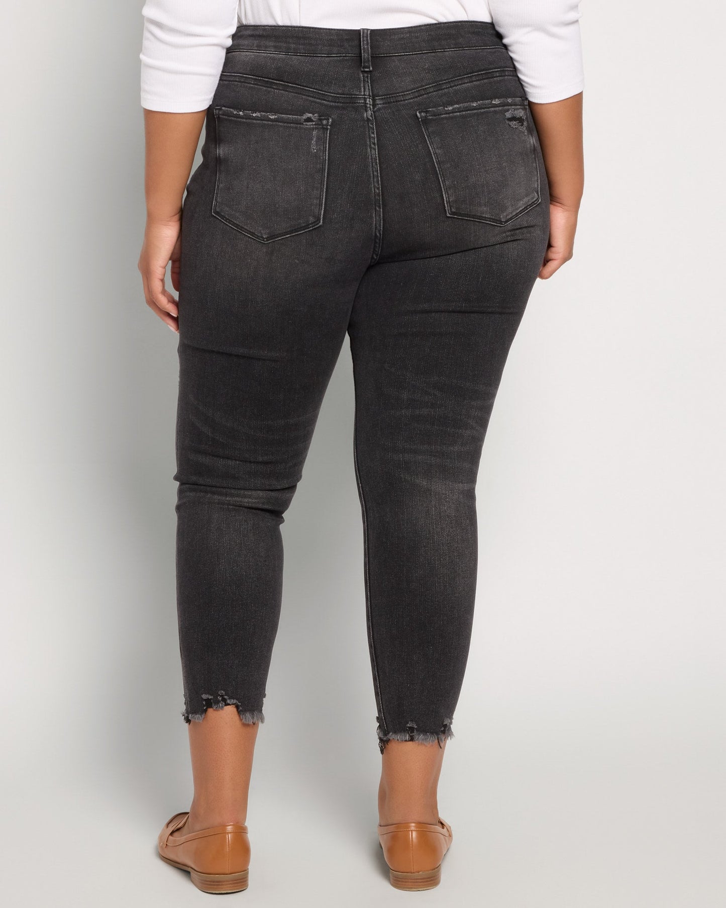 Plus Size Raw Hem Skinny