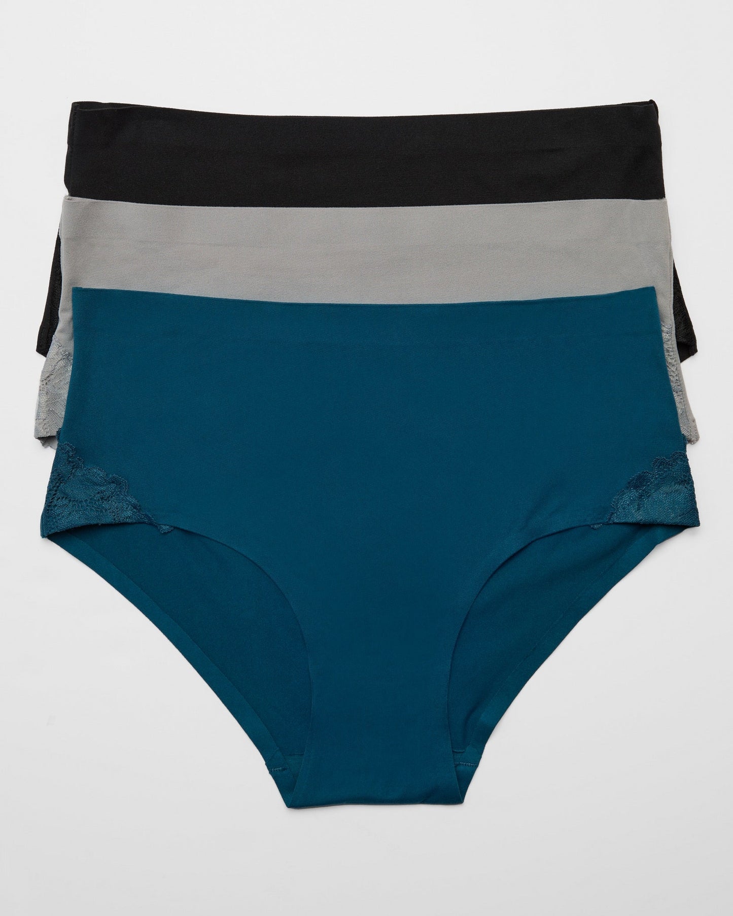 Bonded Brushed Micro Lace Briefs 3PK