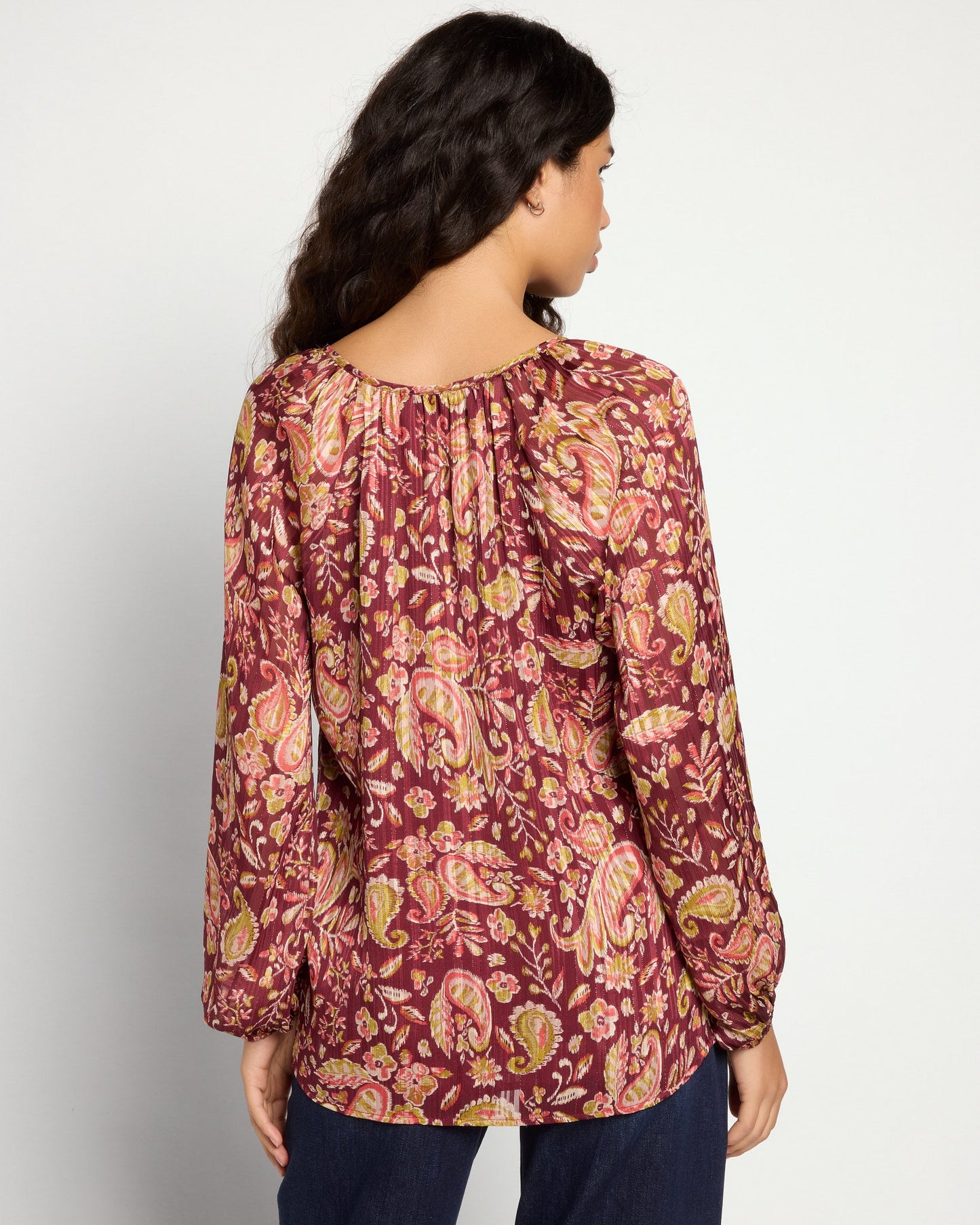 Floral Woven Top with Button Detail