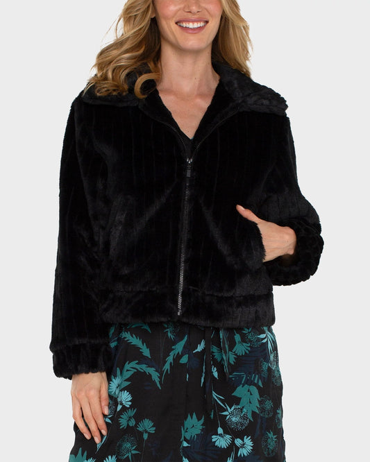 Zip Up Faux Fur Jacket