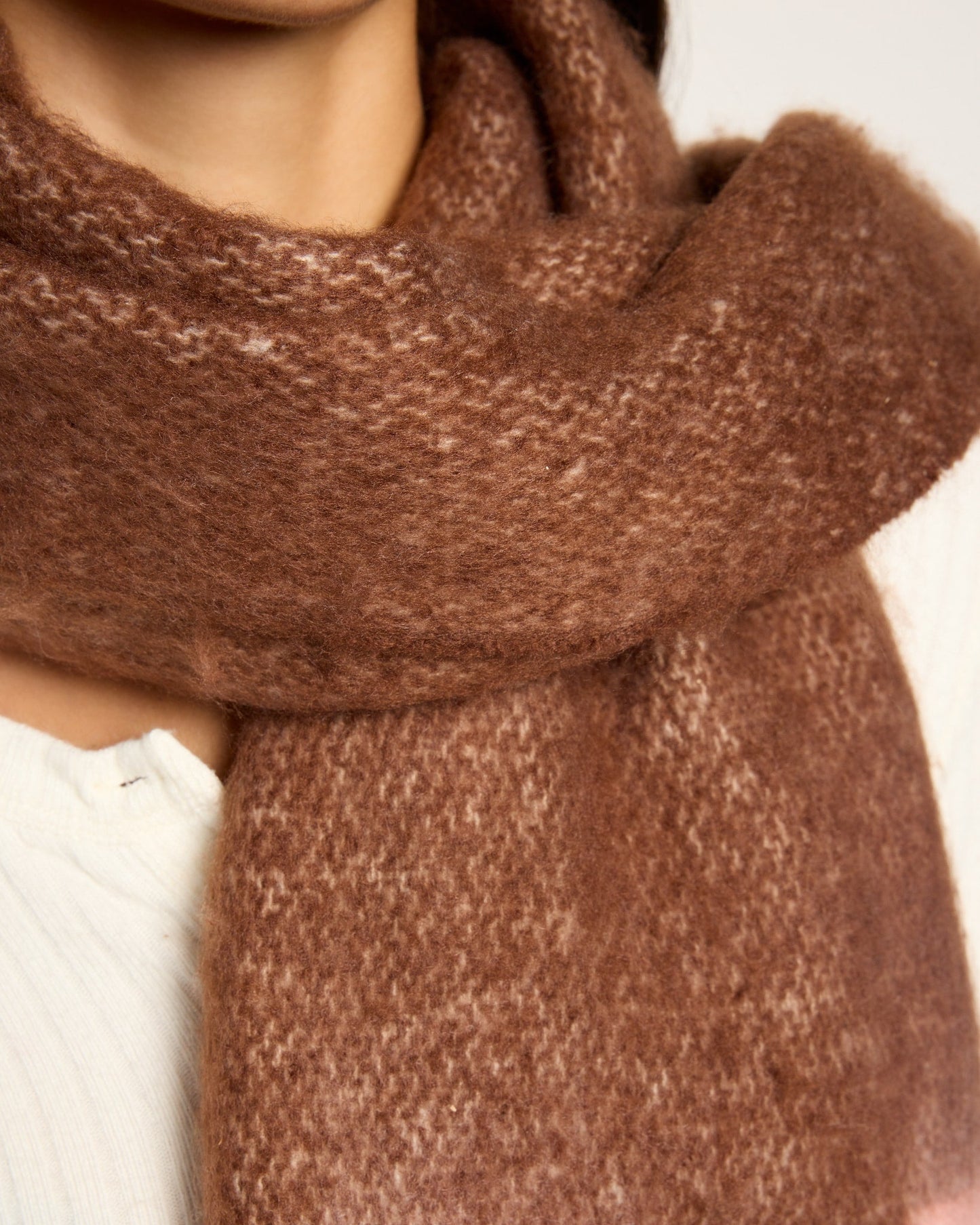Cozy Chunky Plaid Fringe Scarf