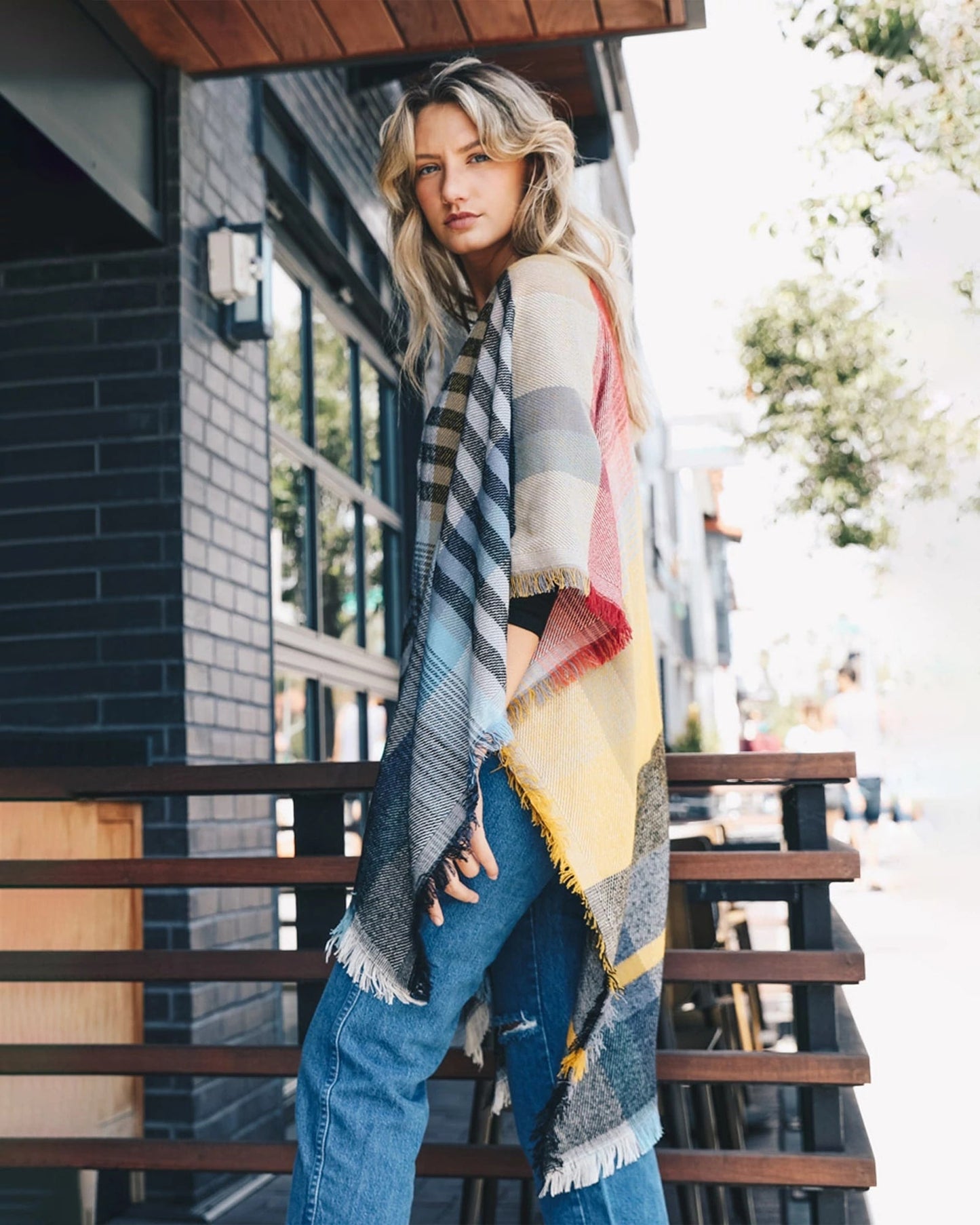 Plaid Stripe Kimono