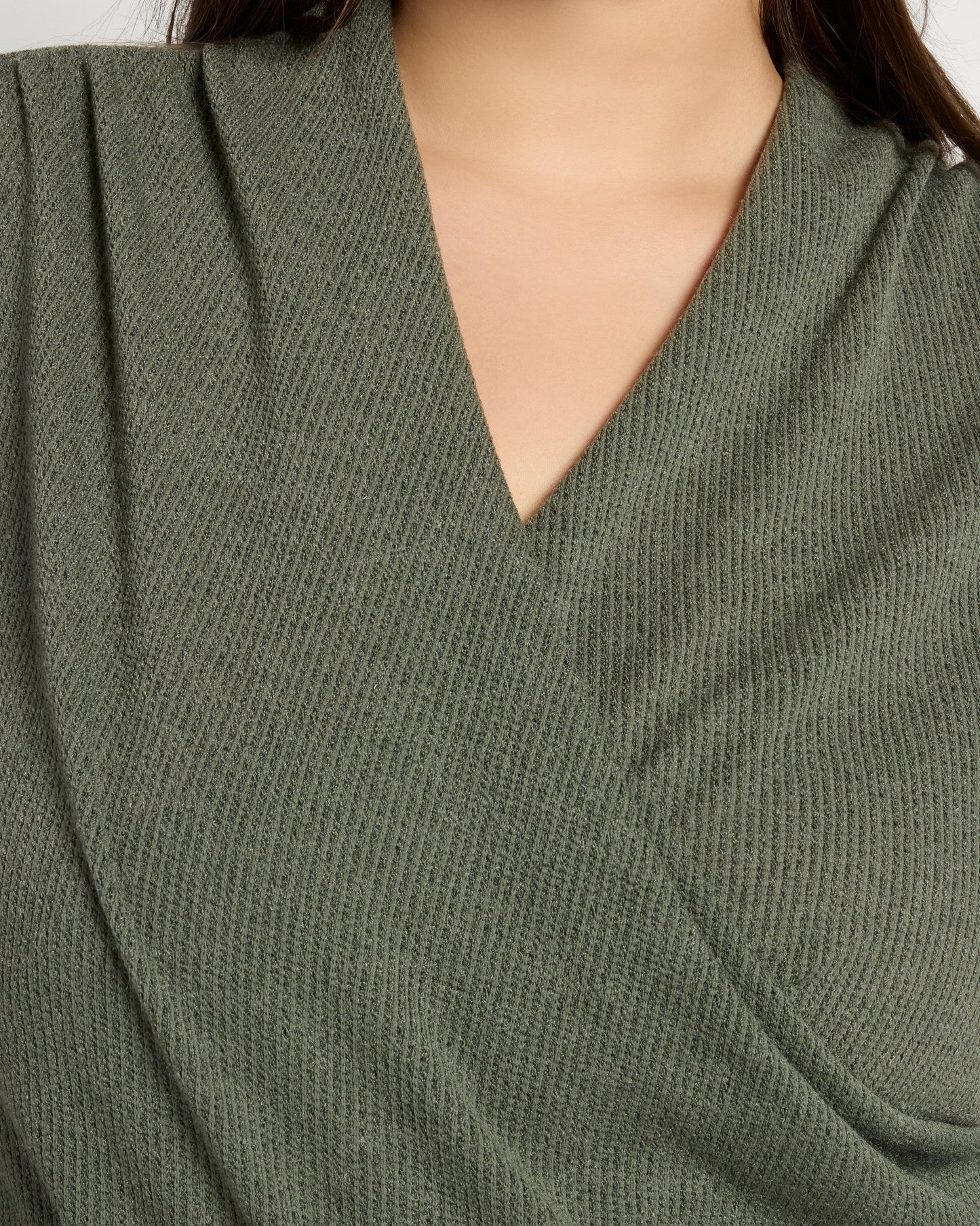 Plus Size Sweater Ribbed Knit Cowl Neck