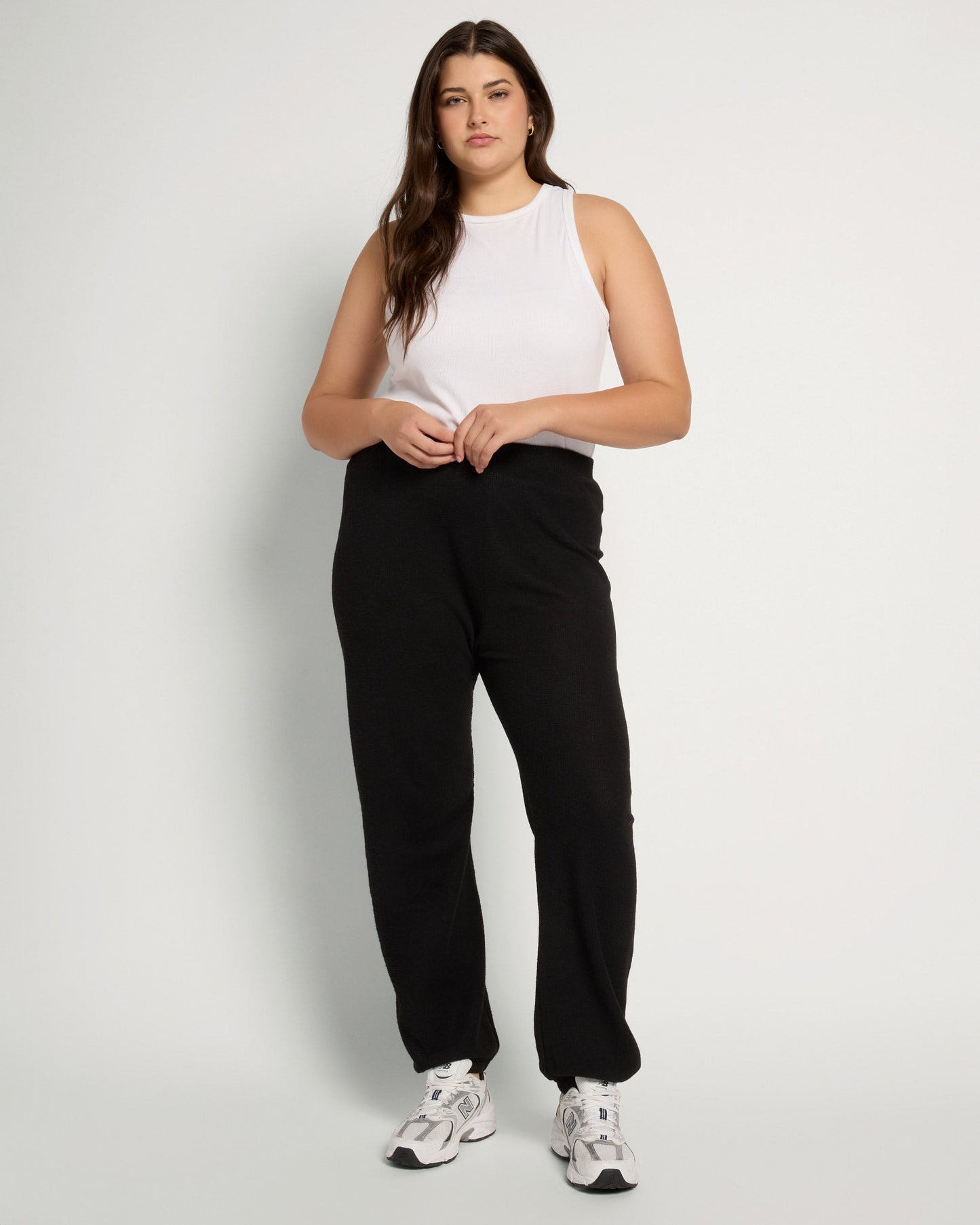 Plus Size Harmen Hem Waffle Knit Jogger