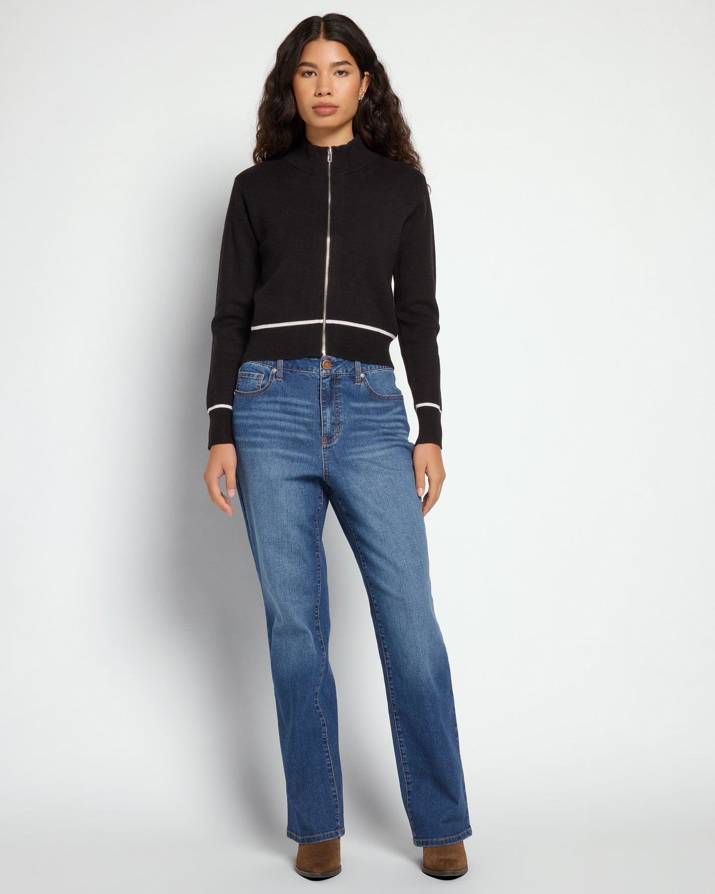 Mock Neck Full Zip Pullover