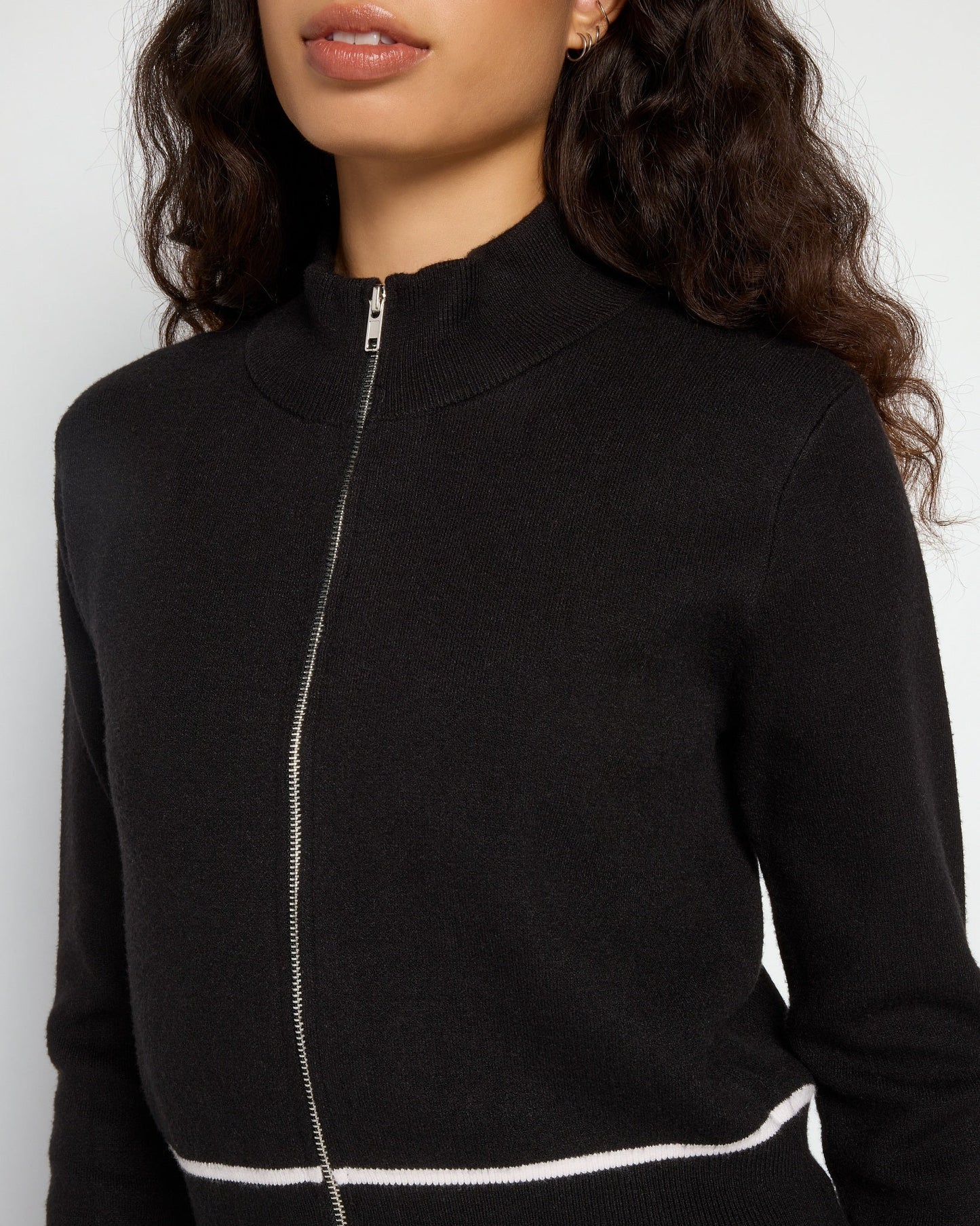 Mock Neck Full Zip Pullover