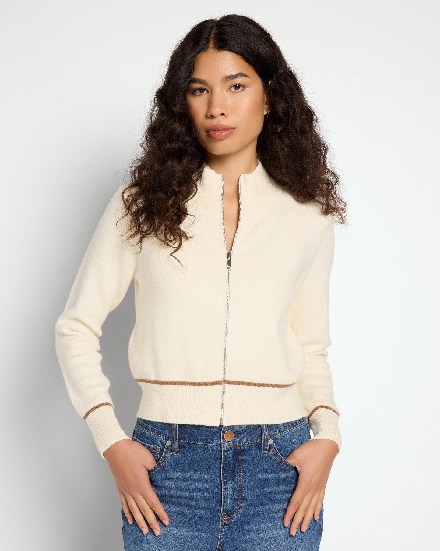 Mock Neck Full Zip Pullover