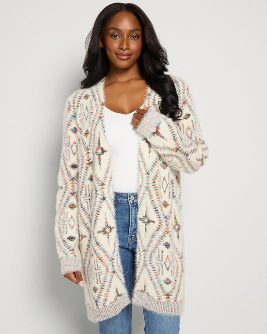 Eyelash Open Front Cardigan
