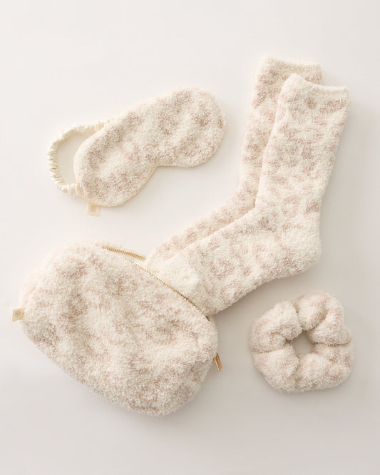 Plush Eye Mask, Scrunchie, and Sock Set